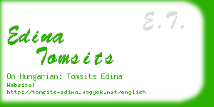 edina tomsits business card